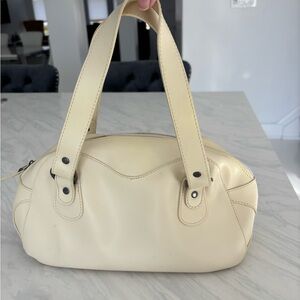 Elegant Nuovedive Ivory Italian Leather Satchel Handbag